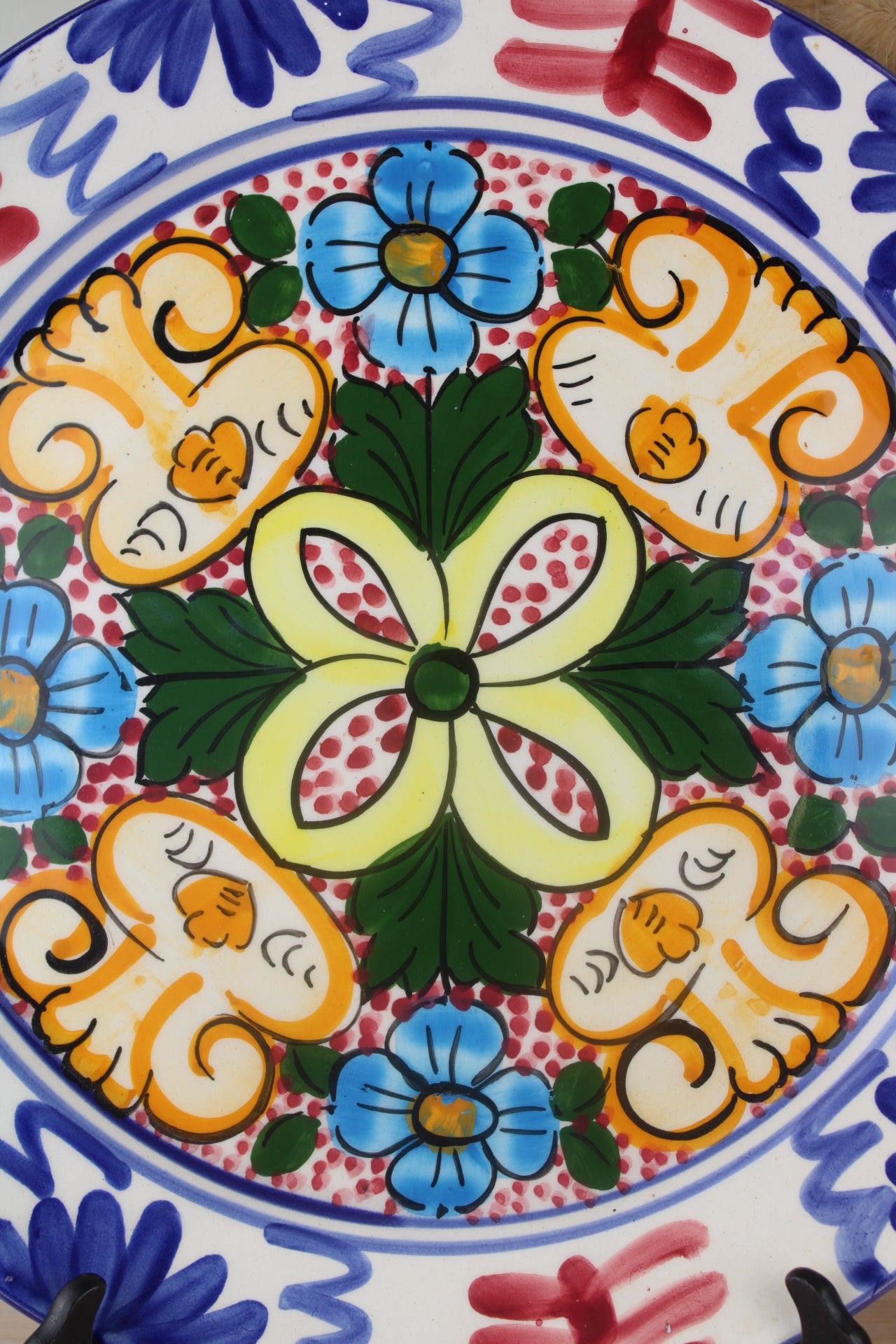 Colourful Floral Spanish Hanging Plate