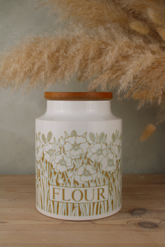Hornsea Fleur Flour Jar with Wooden Lid