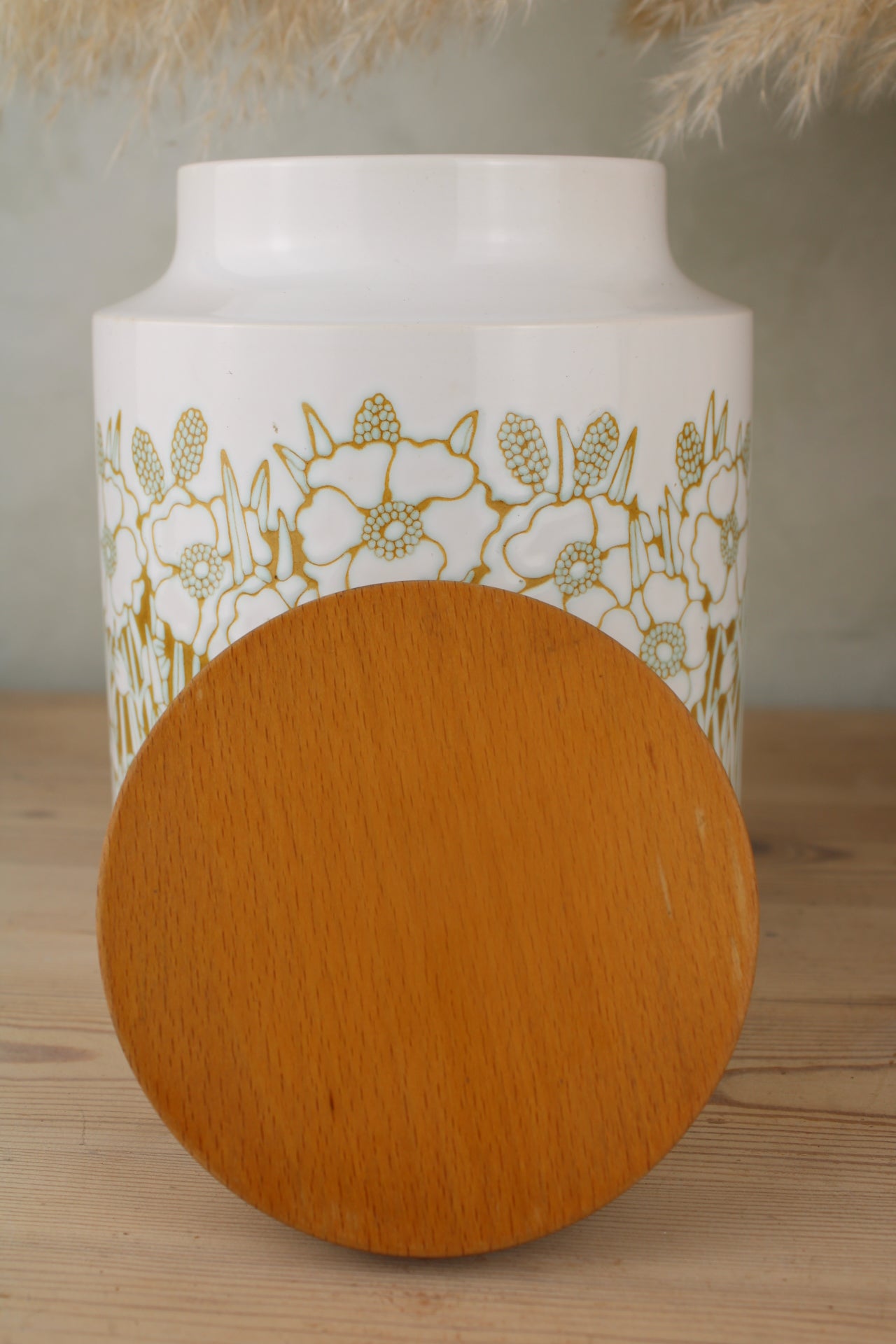 Hornsea Fleur Flour Jar with Wooden Lid