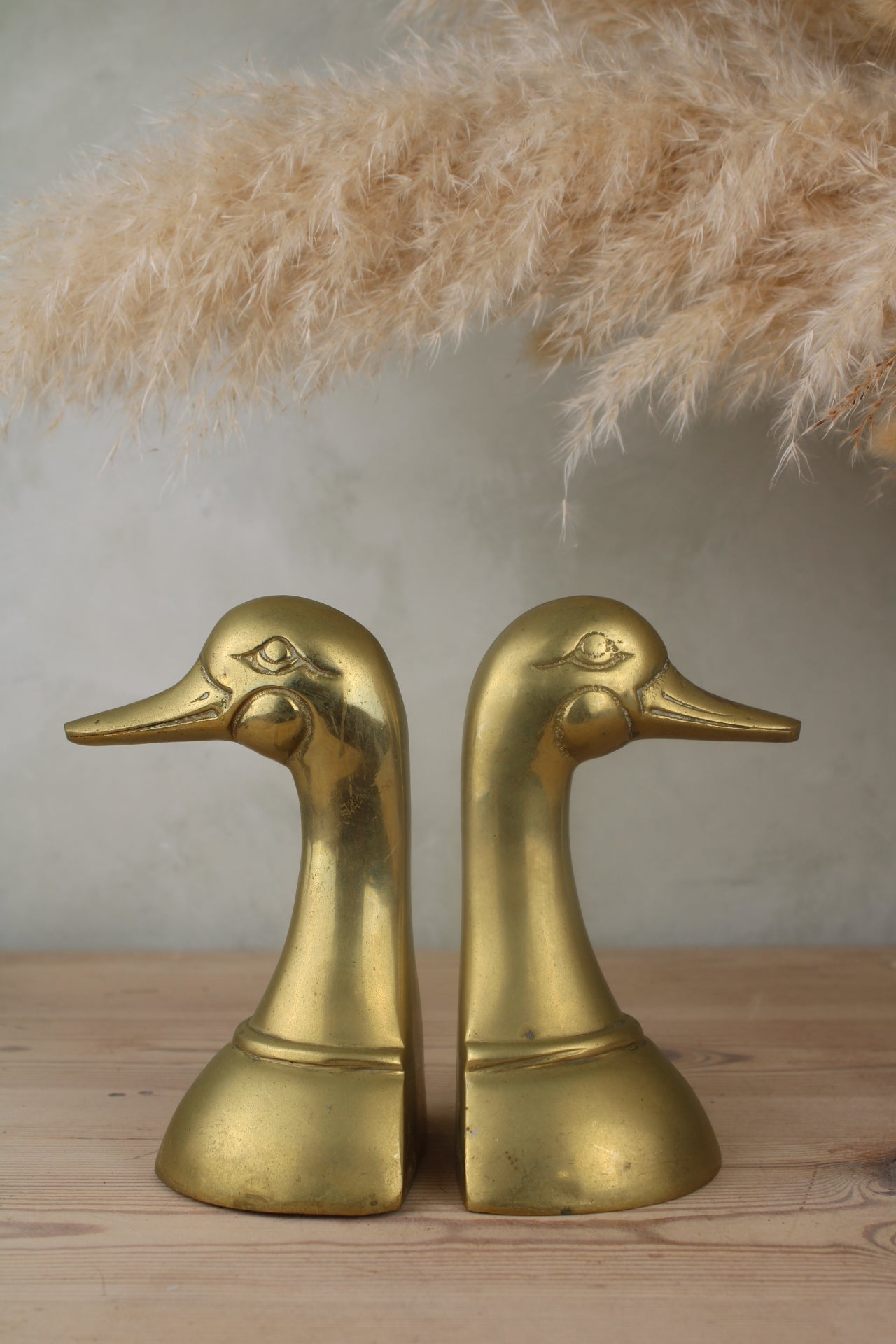 Brass Duck Head Bookends