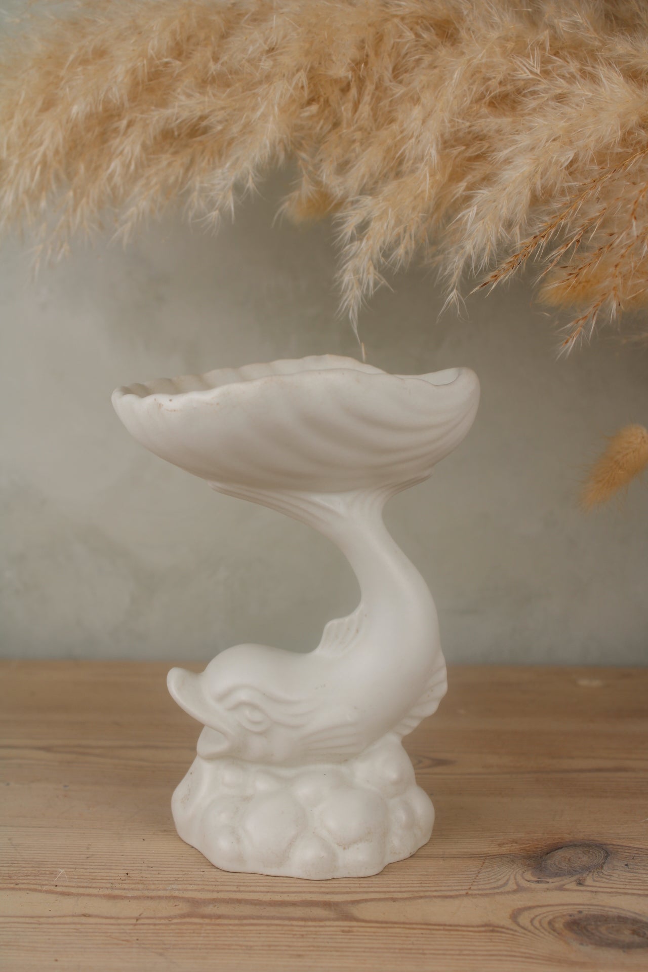 Dartmouth Pottery White Dolphin Standing Pot