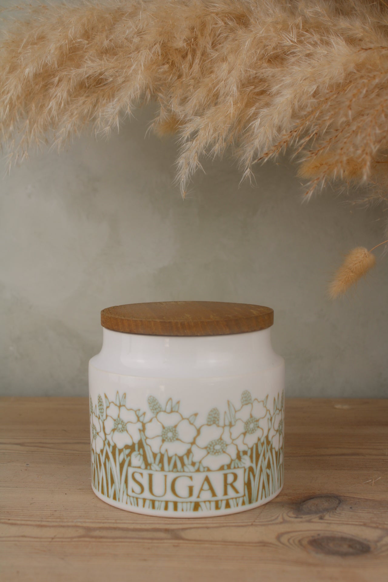 Hornsea Fleur Sugar Jar with Wooden Lid