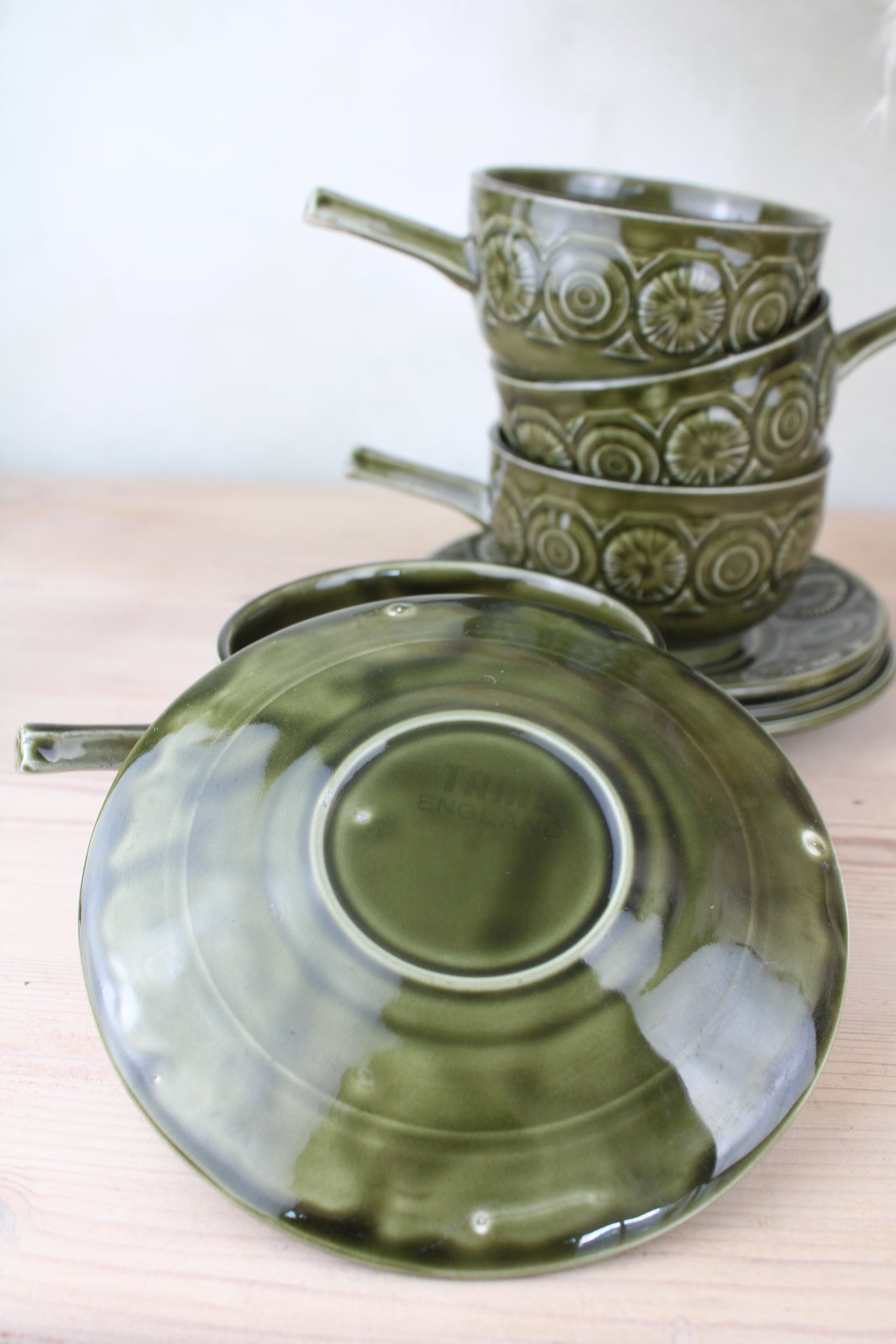 Set of 4 Tams Soup Bowls with Saucers