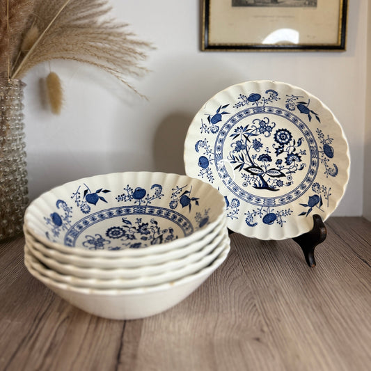 Set of 6 Blue Nordic Vintage Bowls