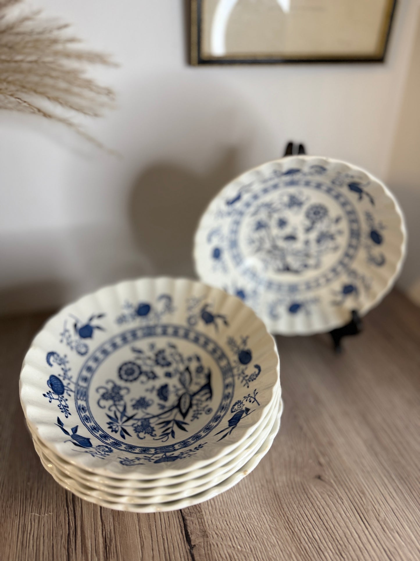 Set of 6 Blue Nordic Vintage Bowls