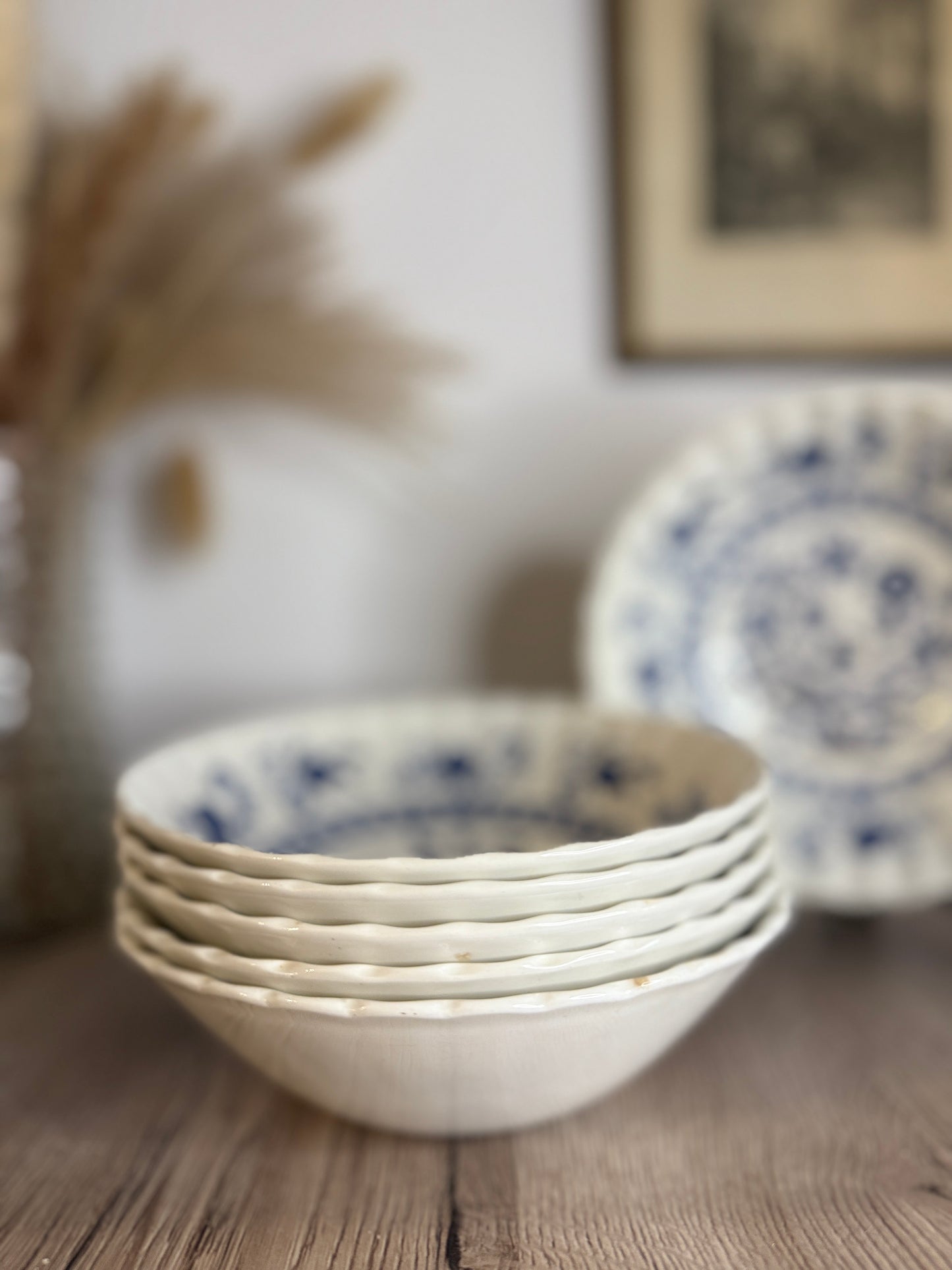 Set of 6 Blue Nordic Vintage Bowls