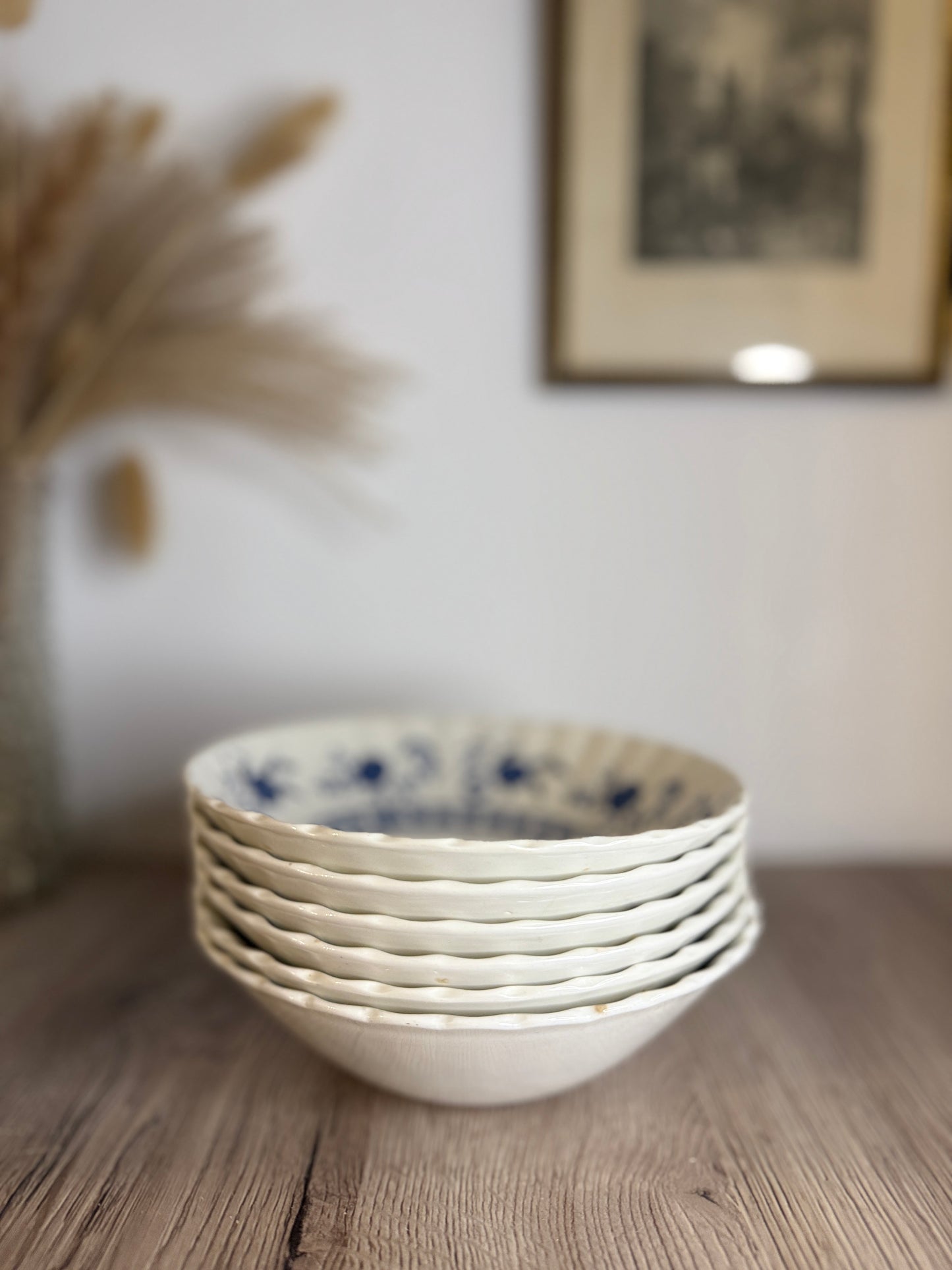 Set of 6 Blue Nordic Vintage Bowls