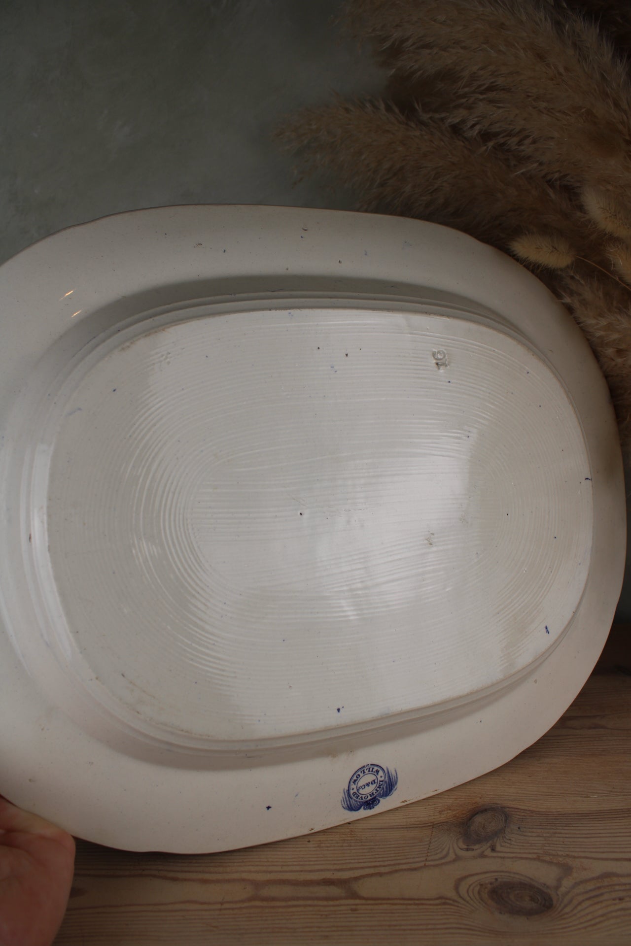 Extra Large Blue and White Old Willow Platter