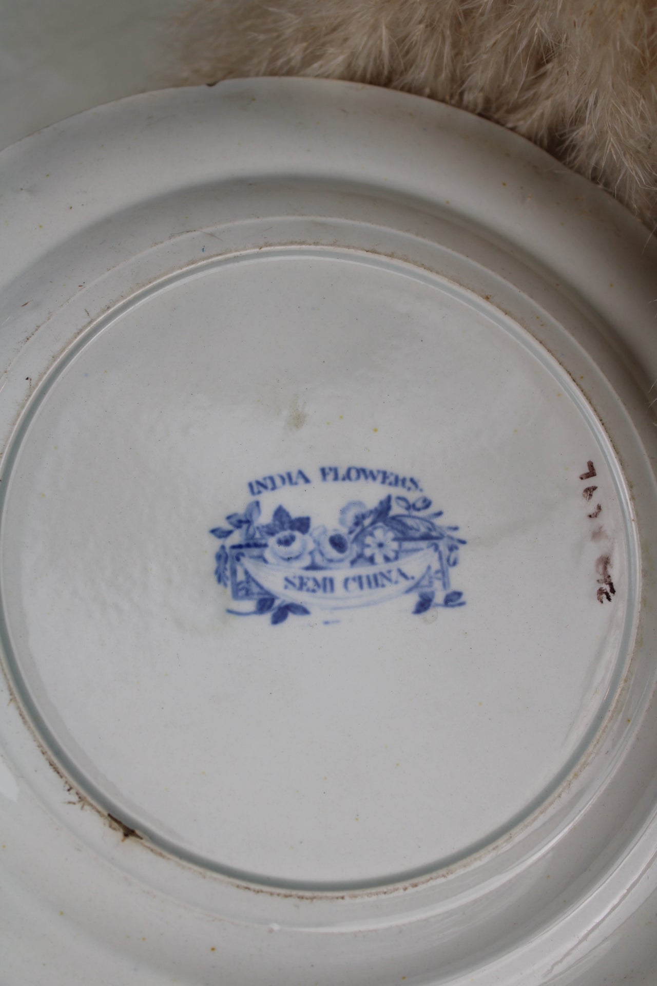 Set of 4 India Flowers Blue and White Plates