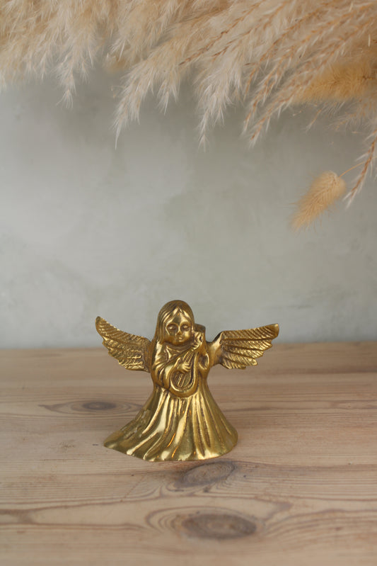 Brass Angel Christmas Candleholder