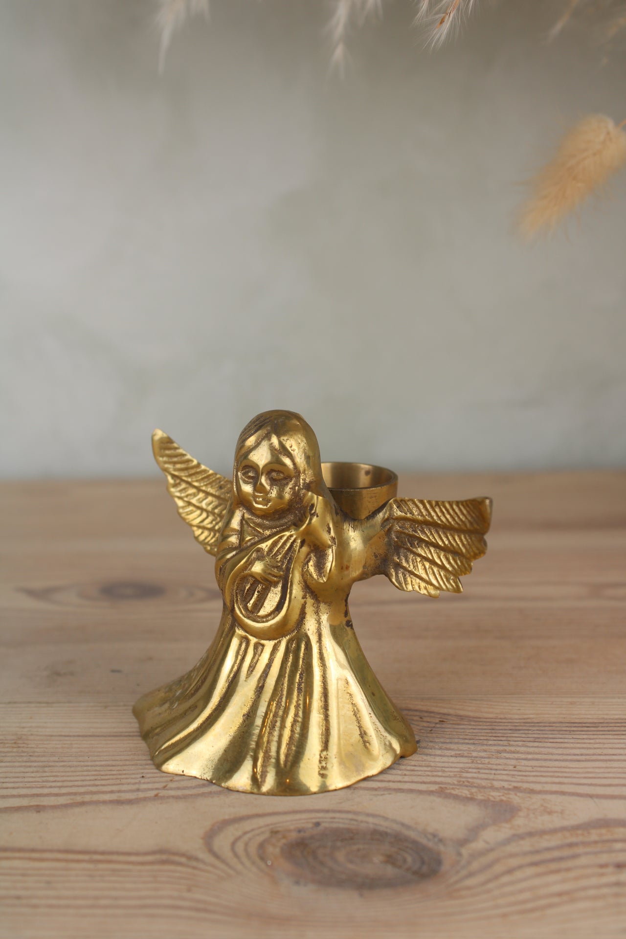 Brass Angel Christmas Candleholder