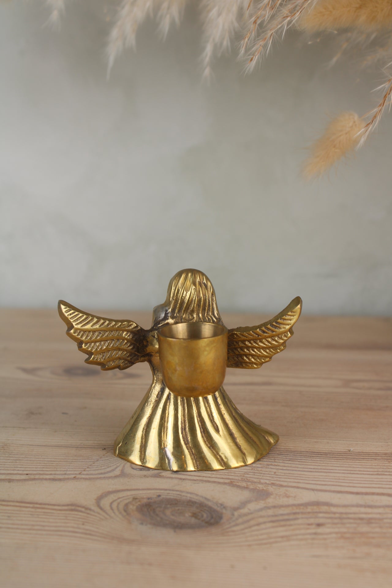 Brass Angel Christmas Candleholder