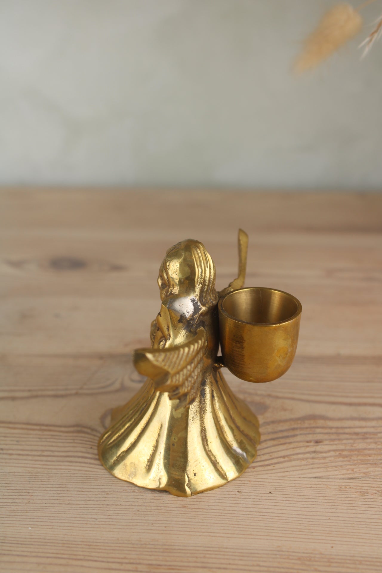 Brass Angel Christmas Candleholder