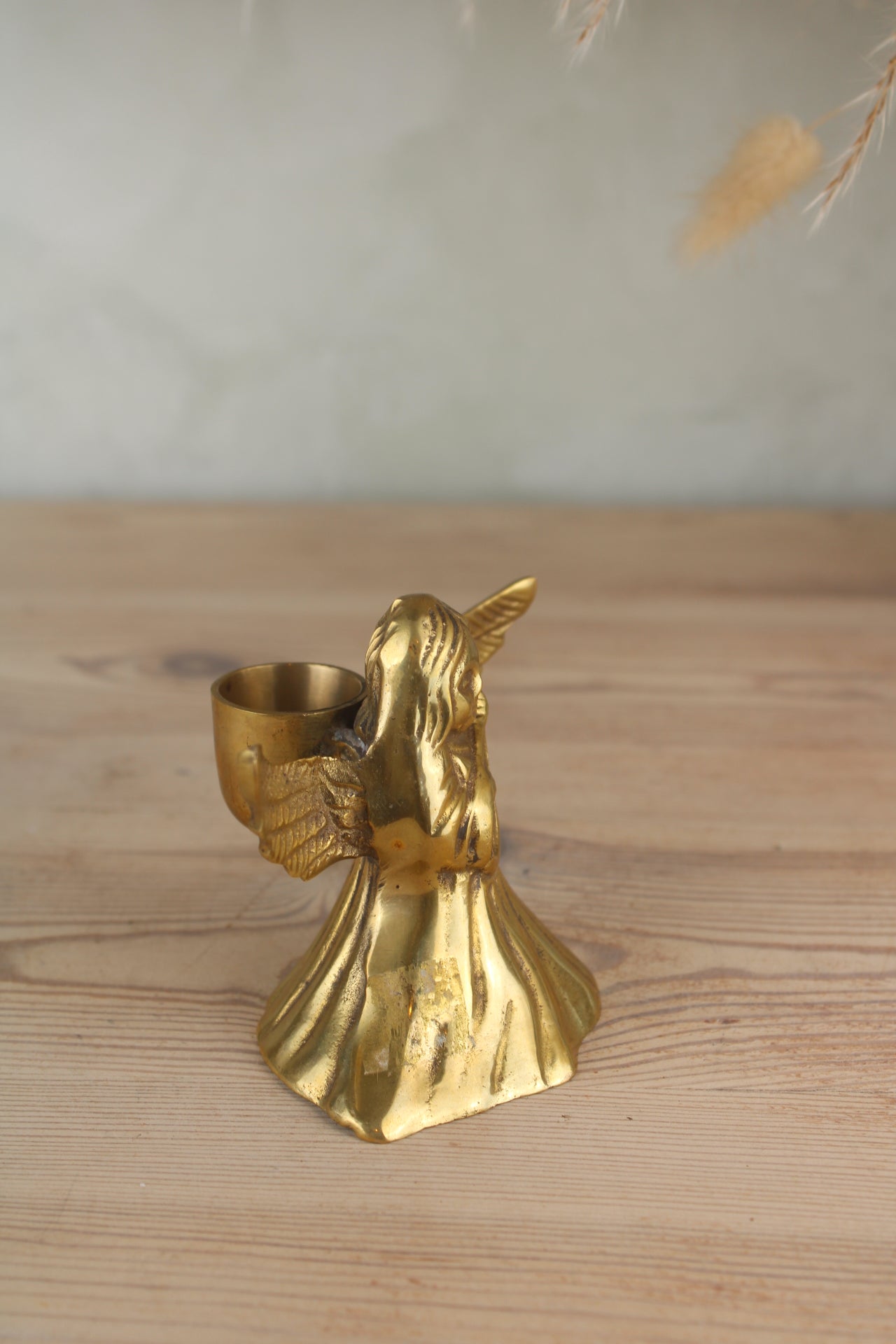 Brass Angel Christmas Candleholder