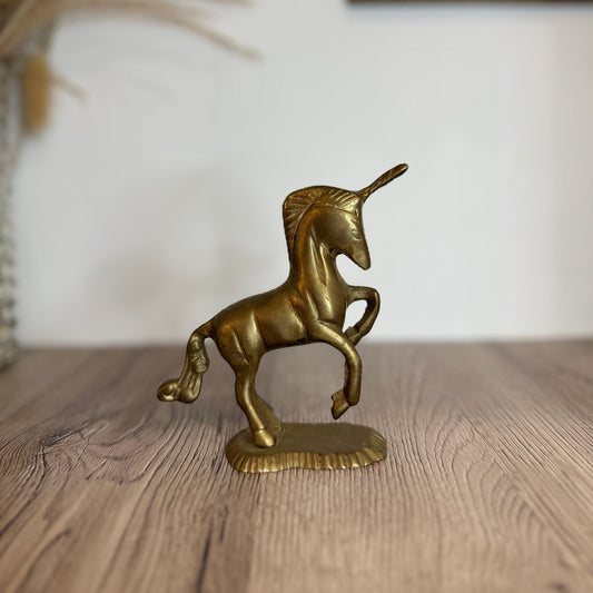 Vintage Brass Unicorn Figurine