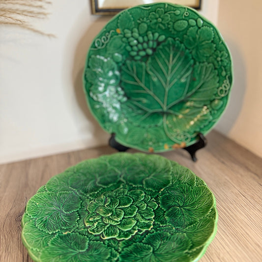 Pair of Green Leaf Vintage Wedgewood Plates