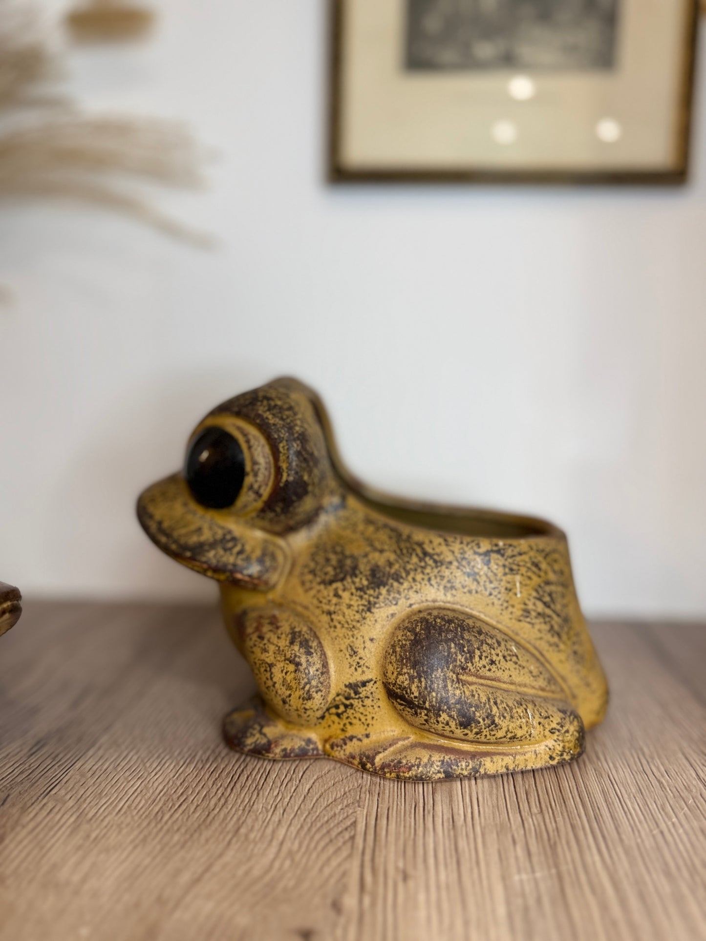 Pair of Stoneware Toad Frog Plant Pots