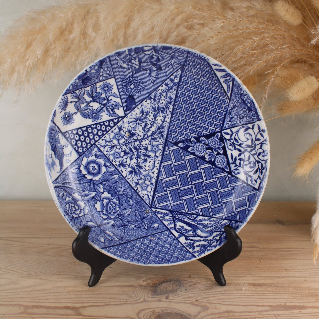 Blue and White Patchwork Plate