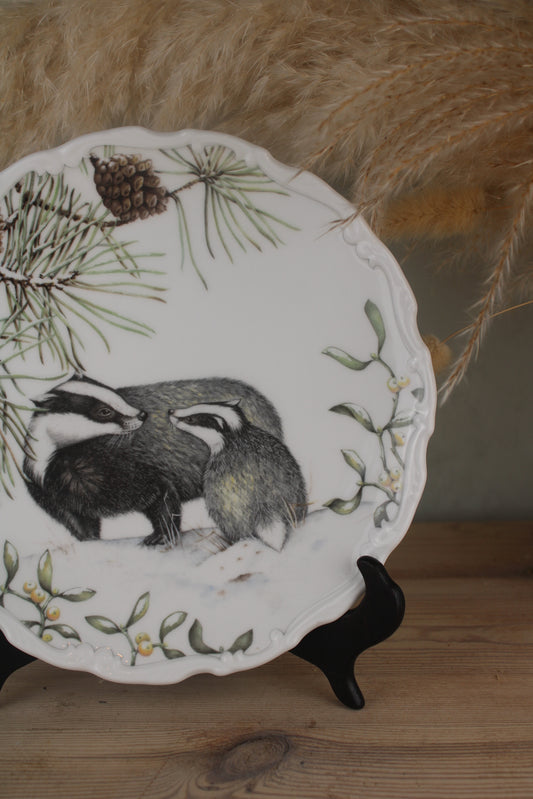 Royal Albert Winter Harmony Badgers Hanging Plate