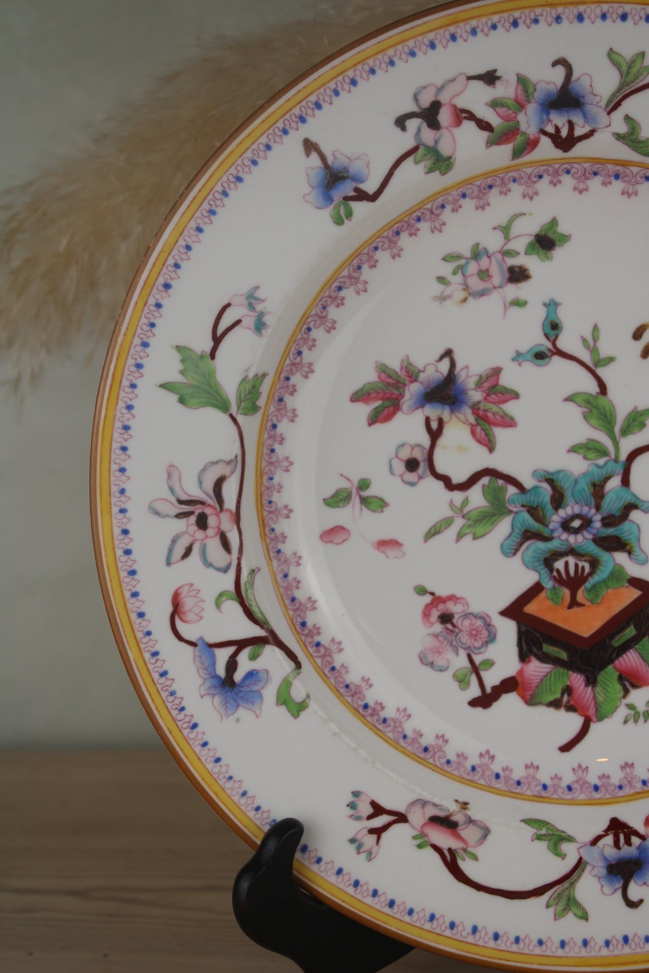 Orange and Pink Hand Painted Plate