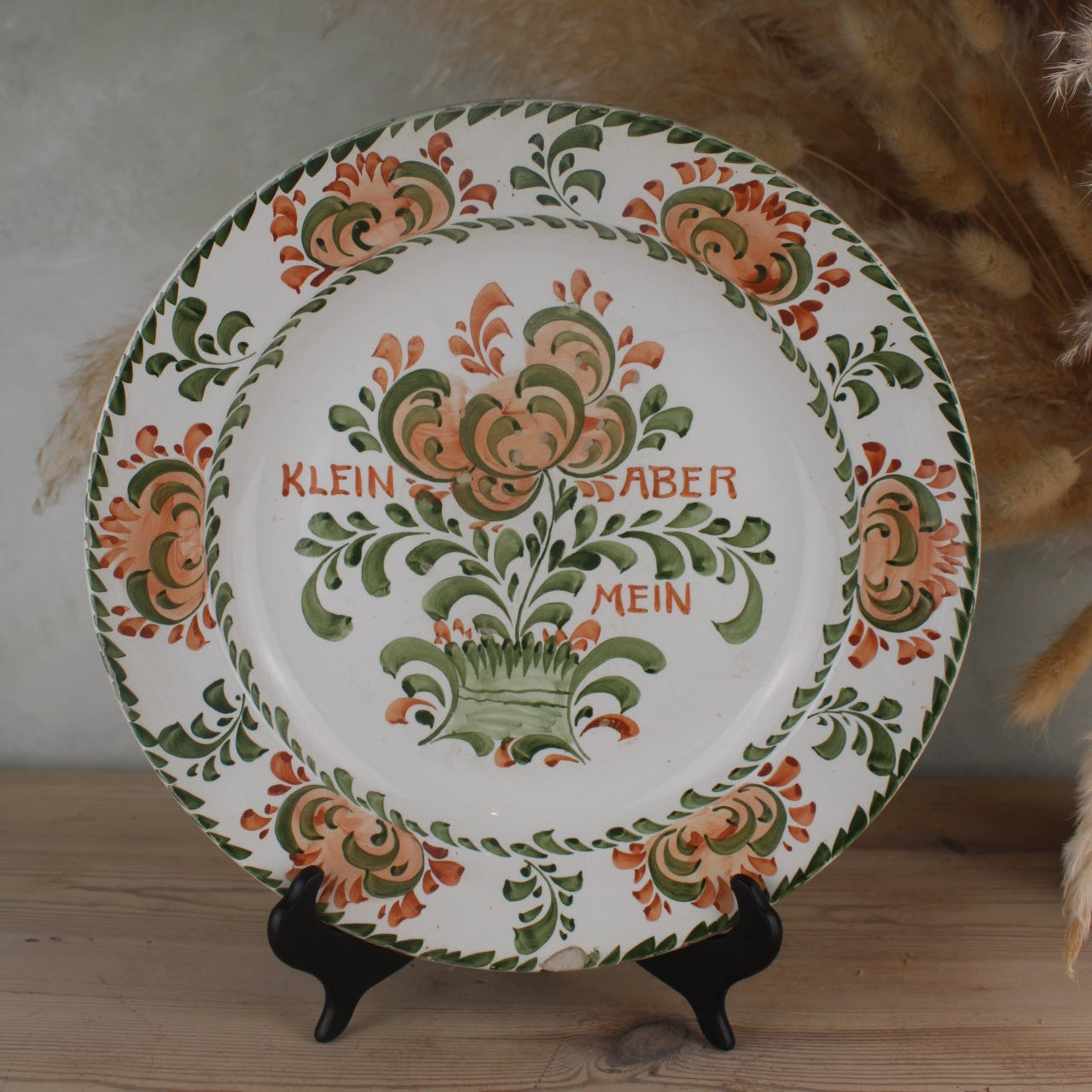 Green and Orange Portuguese Hanging Plate