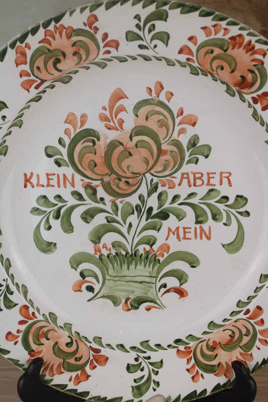 Green and Orange Portuguese Hanging Plate
