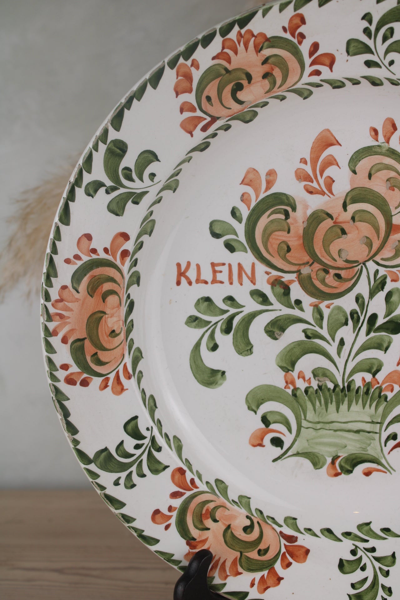 Green and Orange Portuguese Hanging Plate