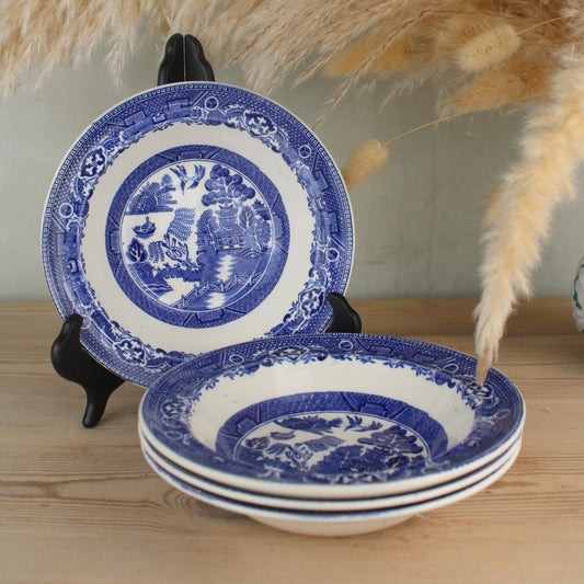 Set of 4 Old Willow Alfred Meakin Bowls