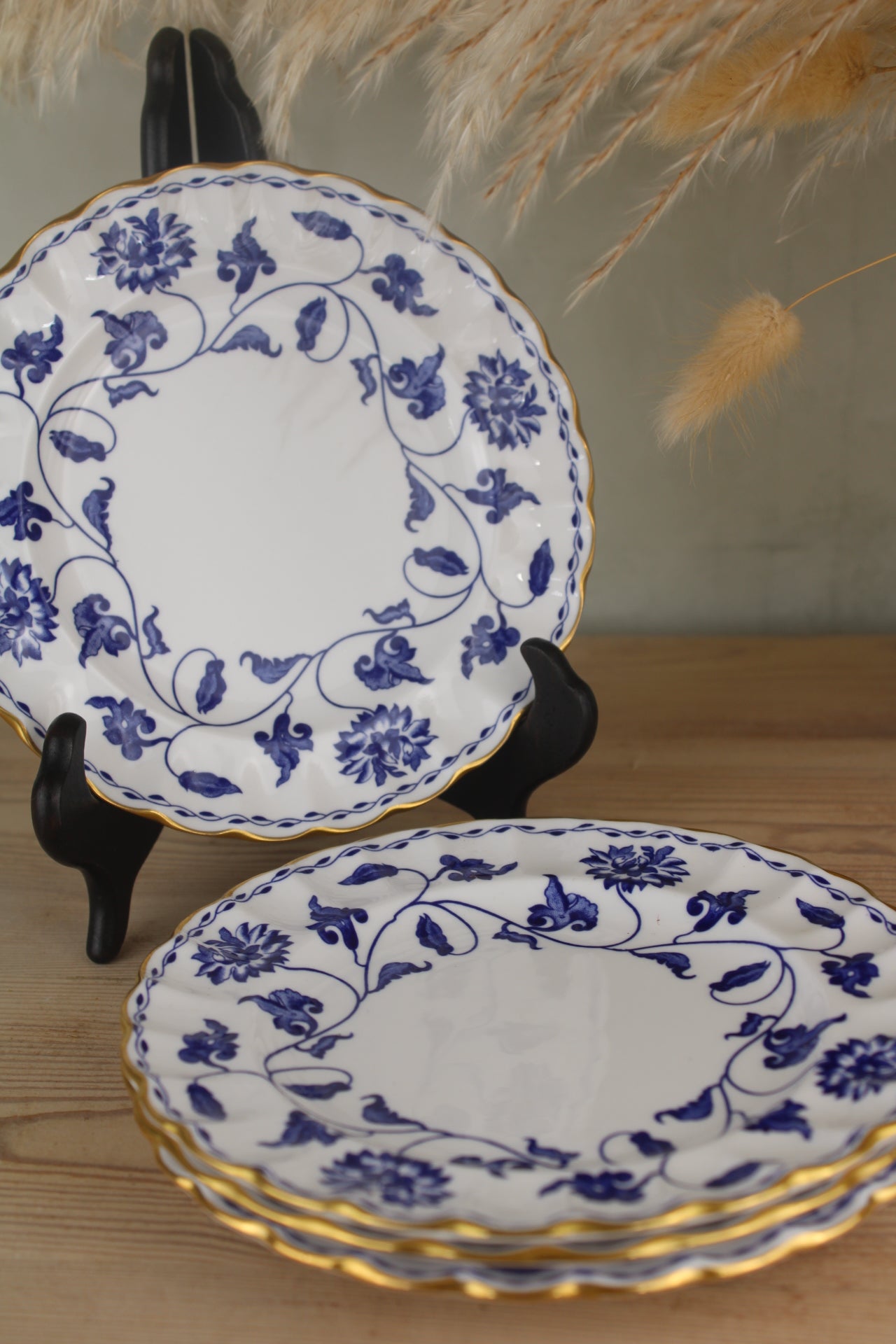 Set of 4 Spode Blue Colonel Side Plates