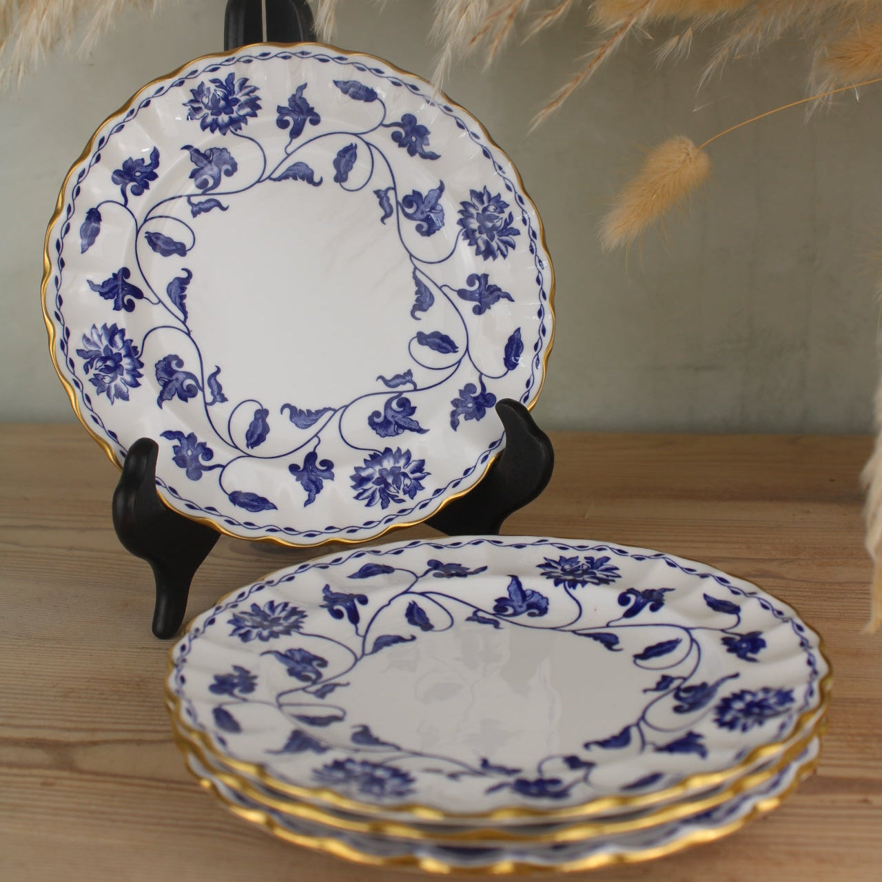 Set of 4 Spode Blue Colonel Side Plates