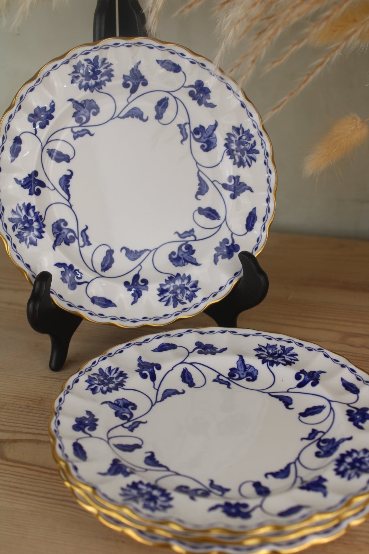 Set of 4 Spode Blue Colonel Side Plates