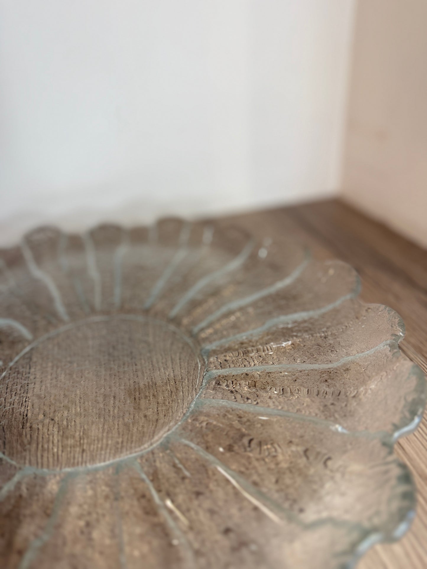 Scallop Edge Large Vintage Glass Plate