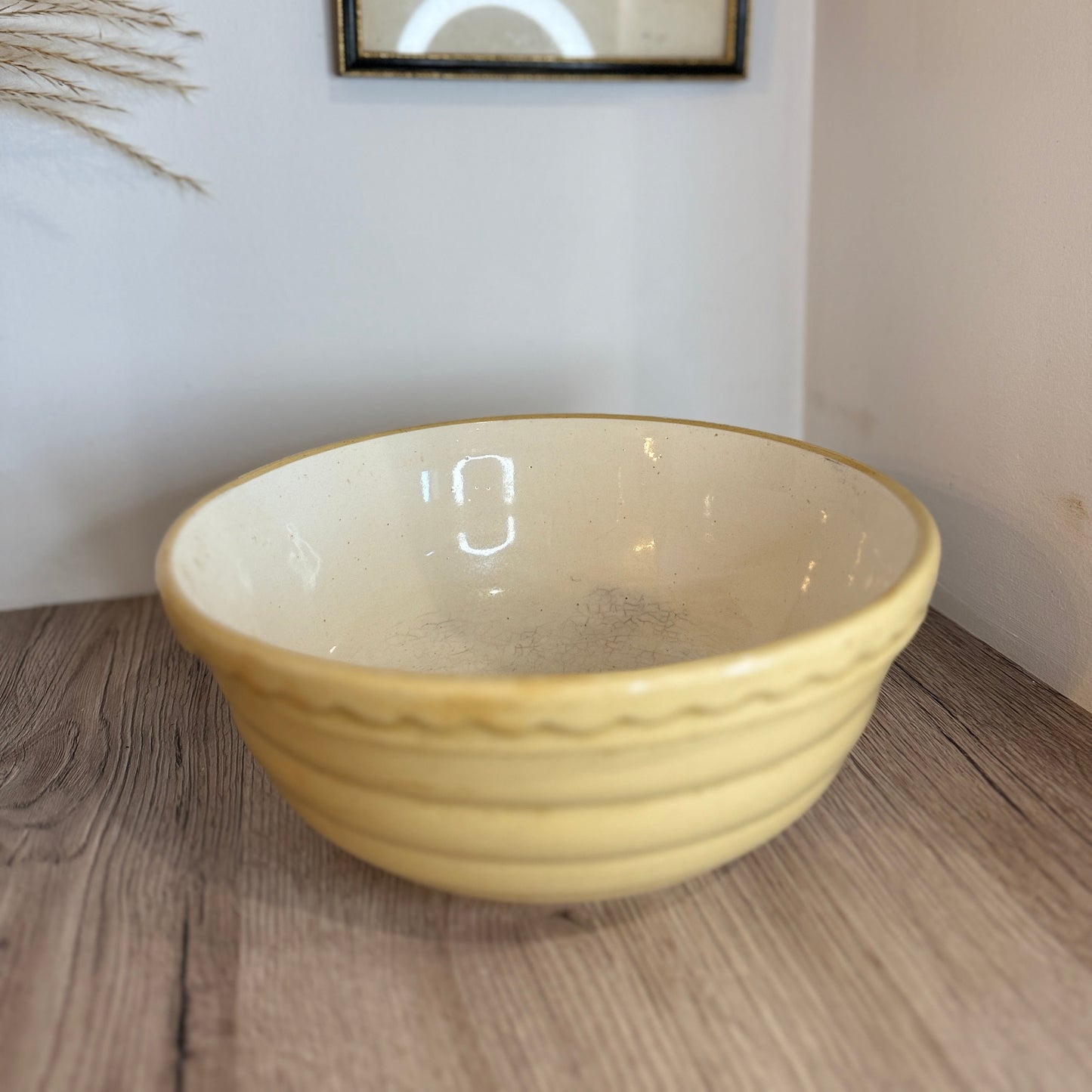 Small vintage Yellow Ceramic Mixing Bowl