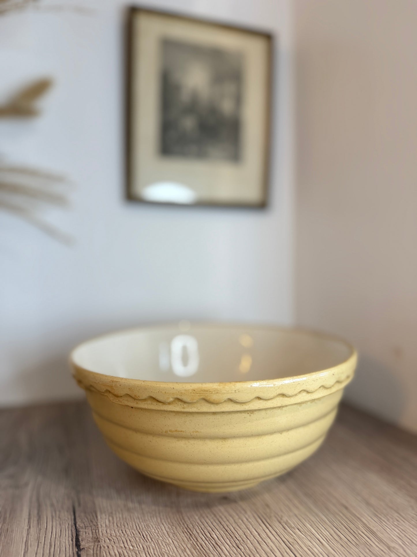 Small vintage Yellow Ceramic Mixing Bowl