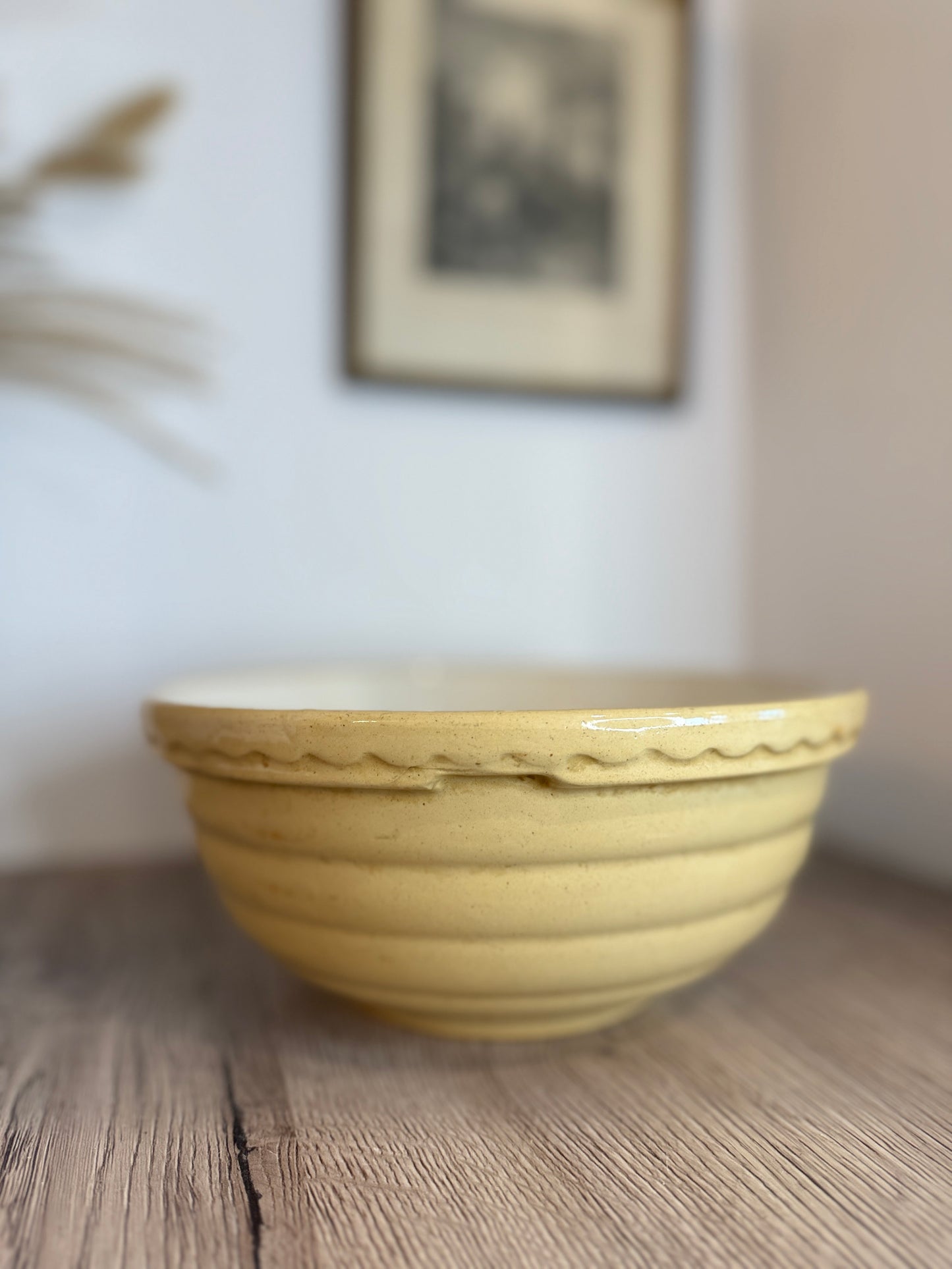 Small vintage Yellow Ceramic Mixing Bowl