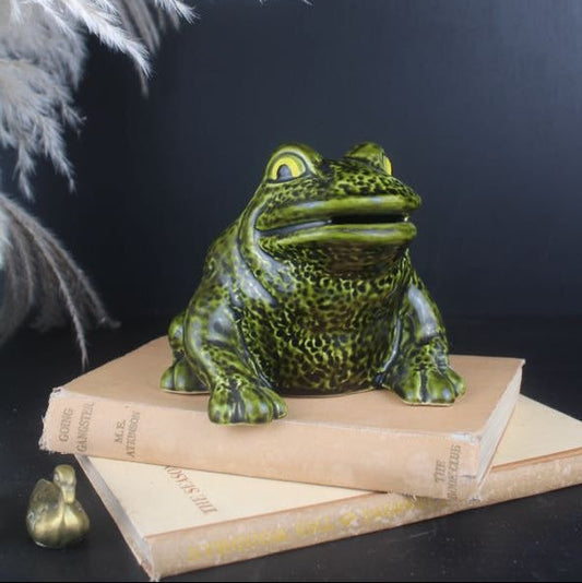 Green Ceramic Frog Money Jar