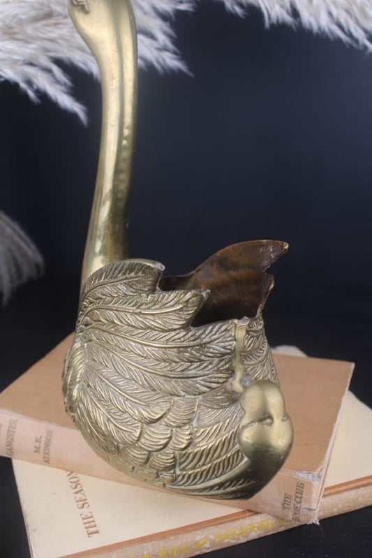 Brass Swan Planter Pot
