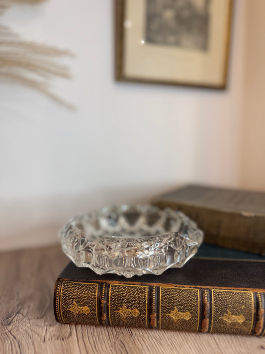 French Clear Glass Ashtray