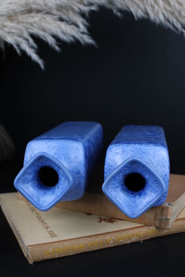 Cornflower Blue Chinese Vase with Crystalline Glaze 1970s