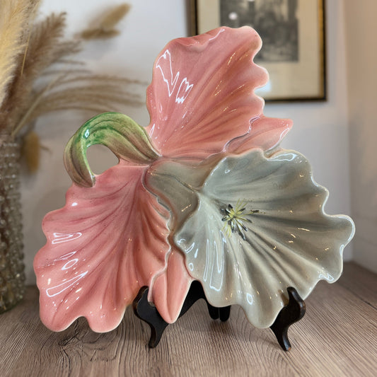 Pink Leaf Vintage Serving Plate