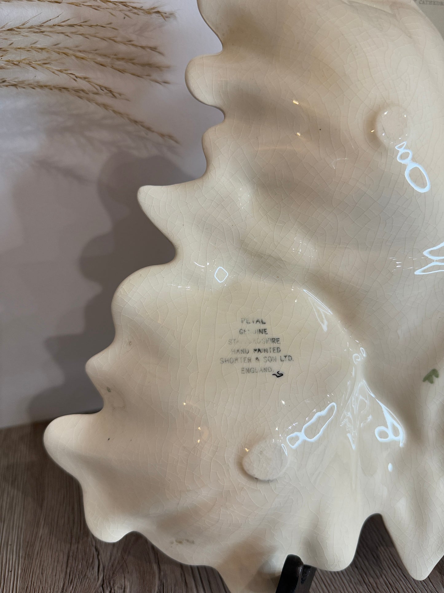 Pink Leaf Vintage Serving Plate