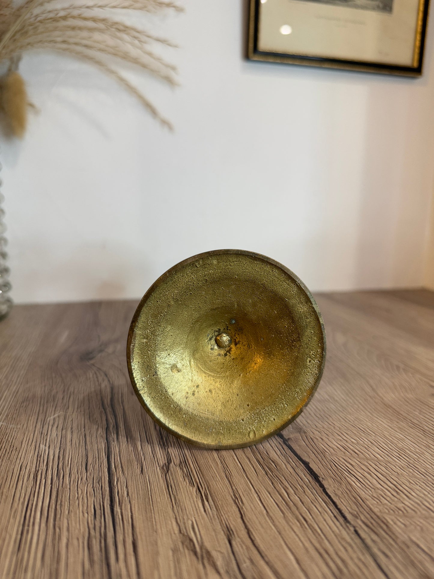 Chinese Style Lettering Brass Candlestick
