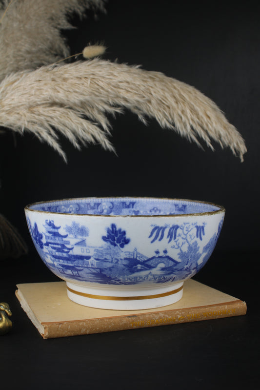 Antique Blue and White Fruit Bowl