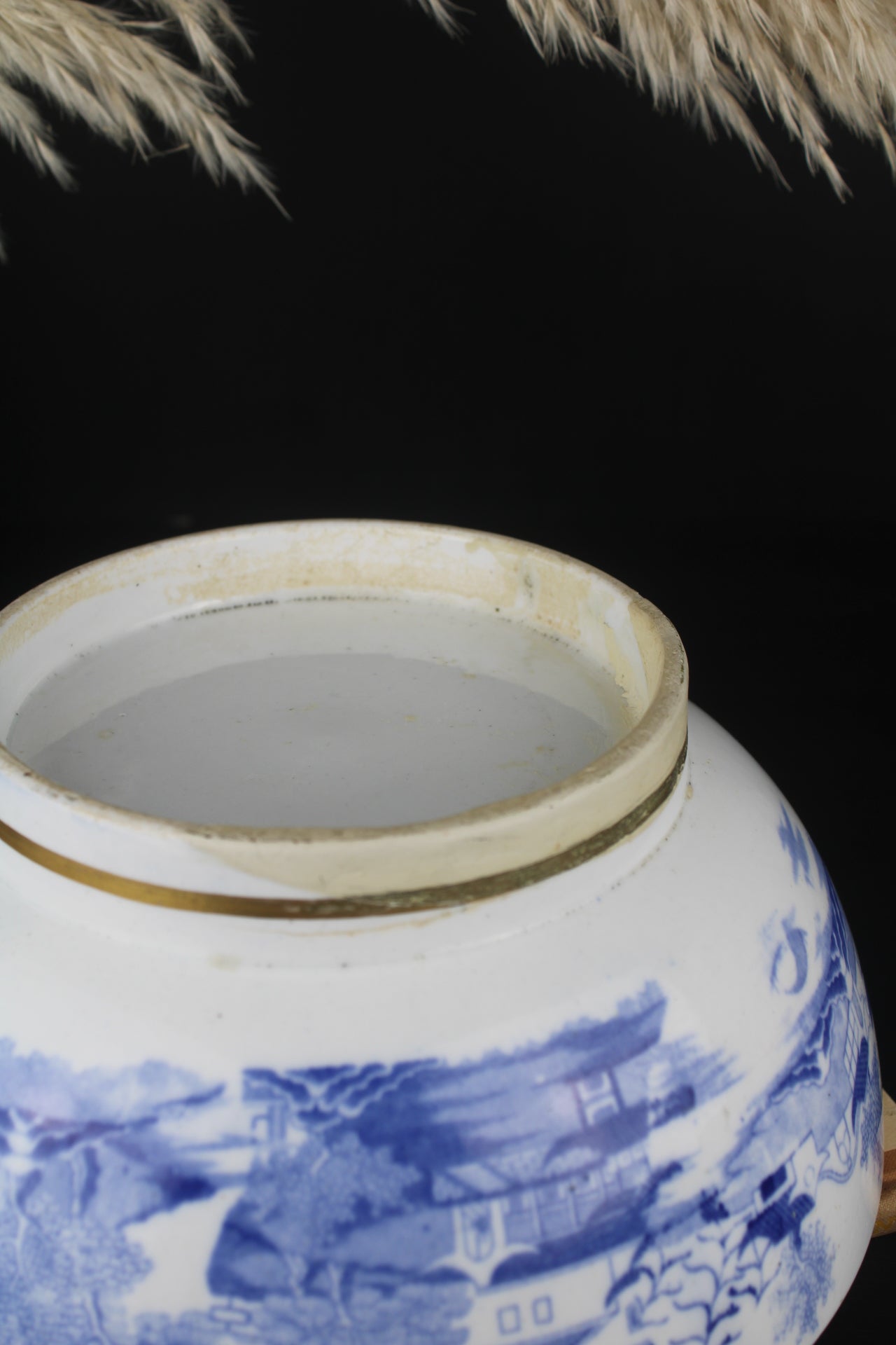 Antique Blue and White Fruit Bowl