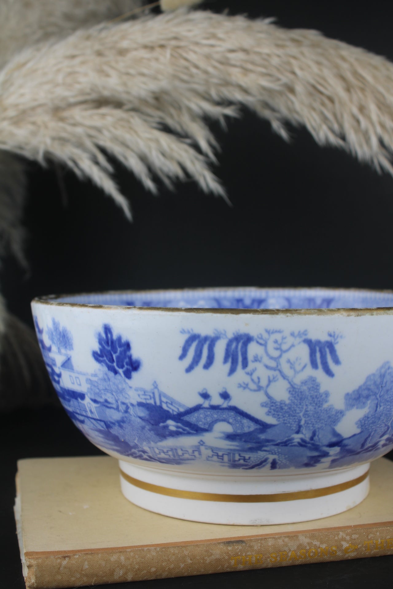 Antique Blue and White Fruit Bowl