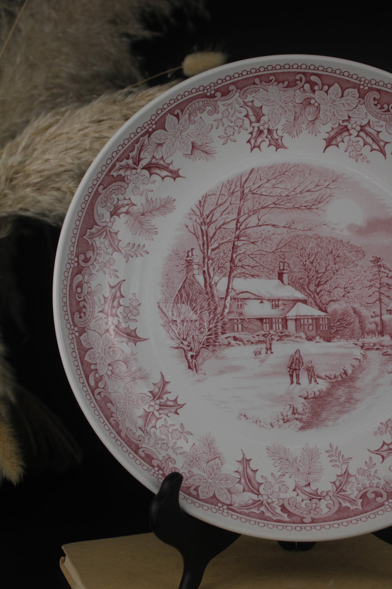 Spode Winters Eve Pink and White Bowl