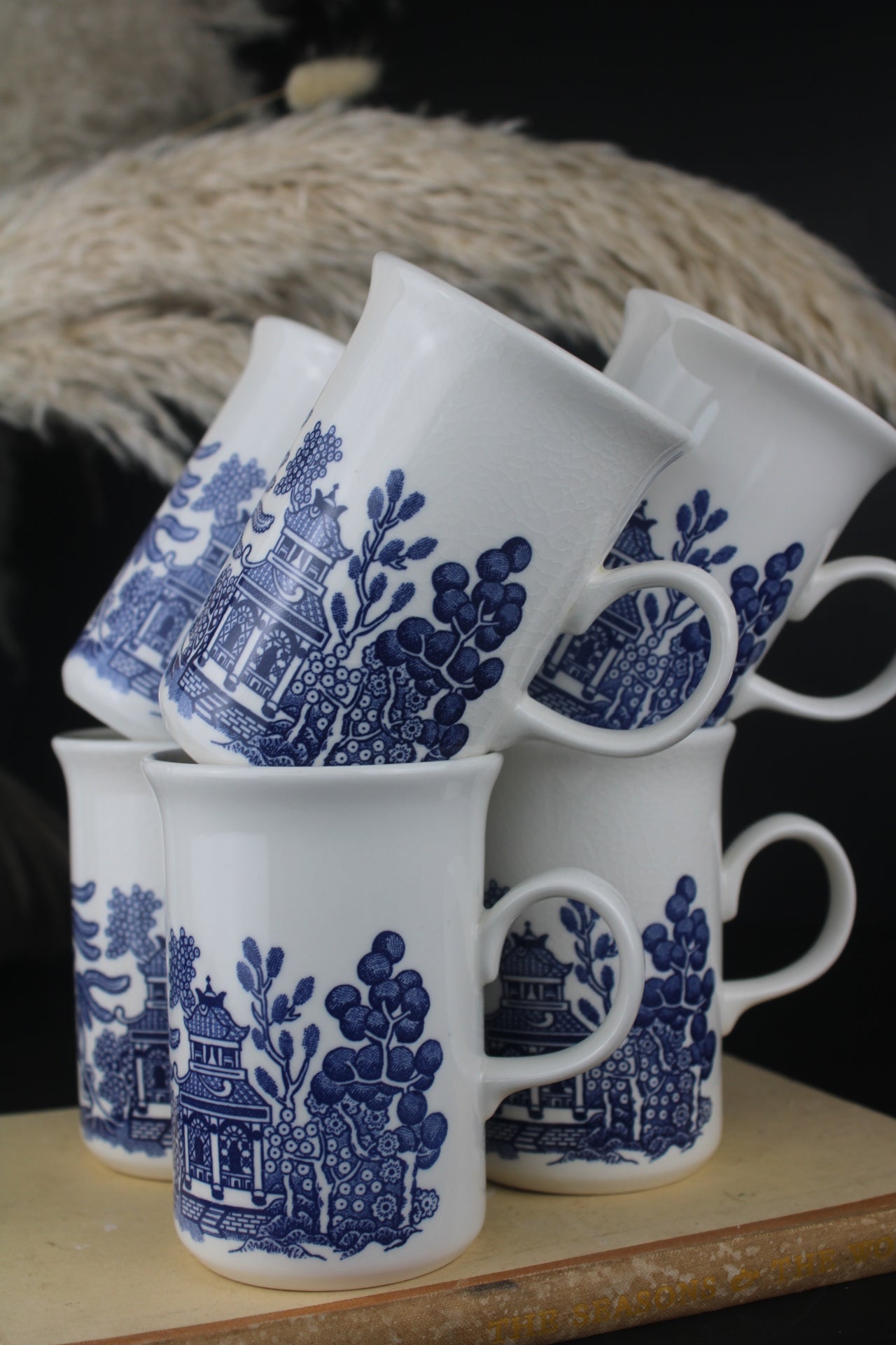 Set of 6 Old Willow Mugs