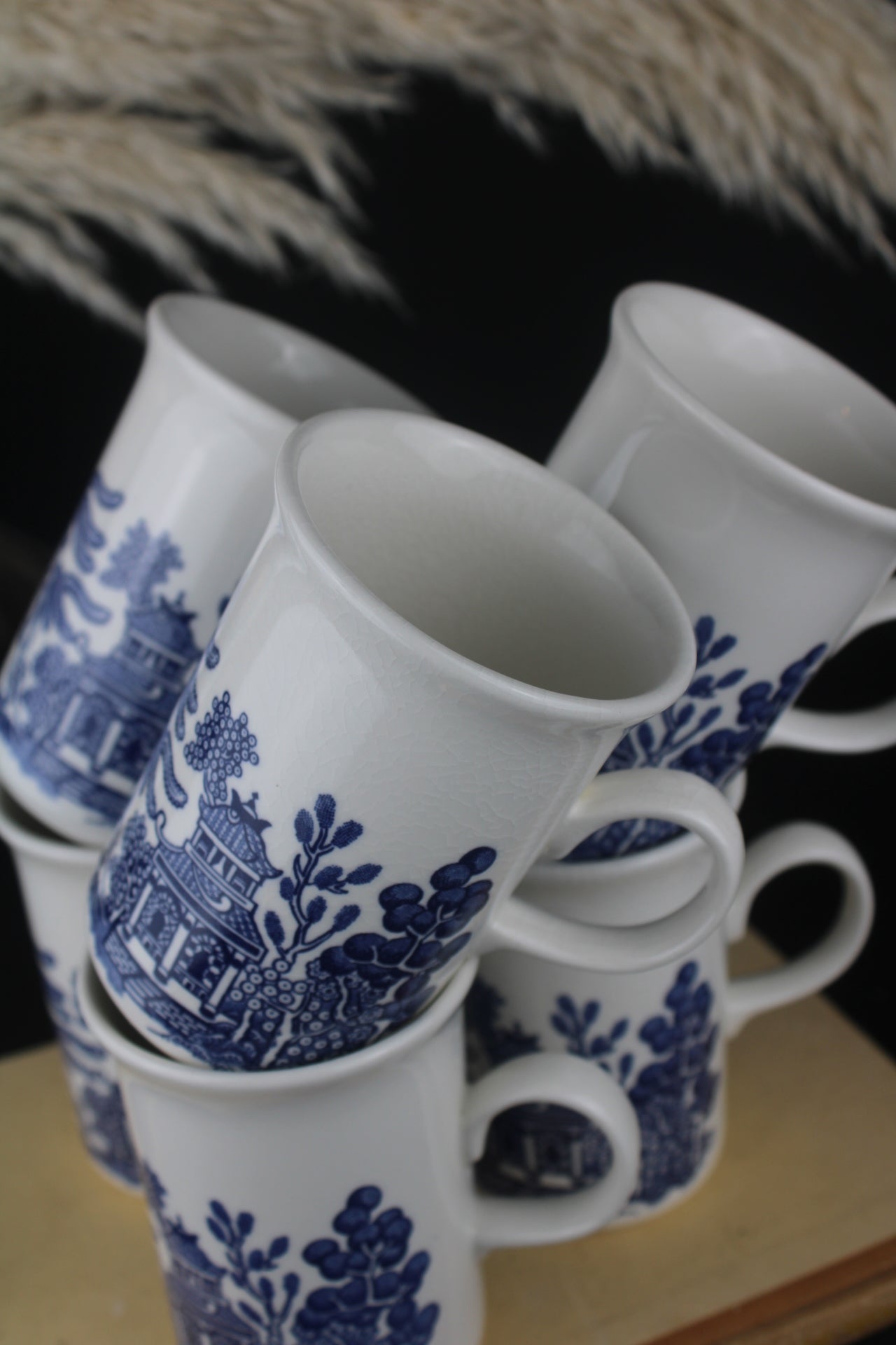 Set of 6 Old Willow Mugs