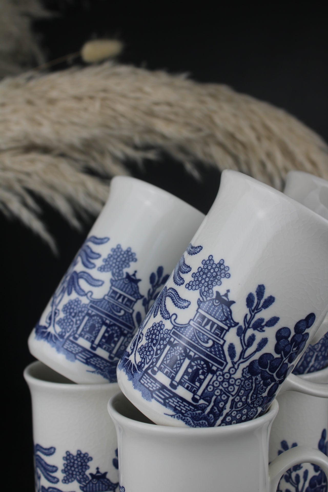 Set of 6 Old Willow Mugs