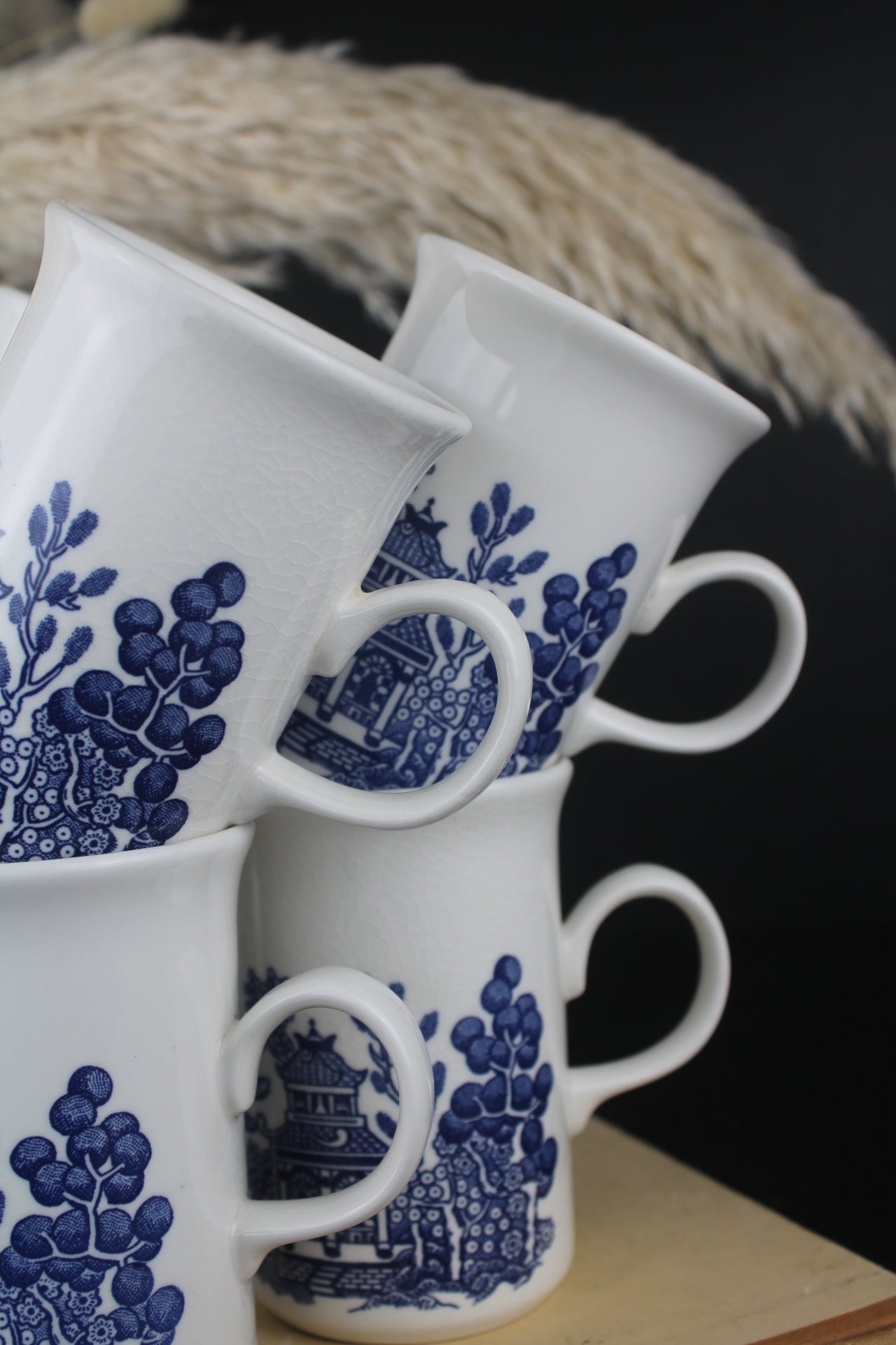 Set of 6 Old Willow Mugs